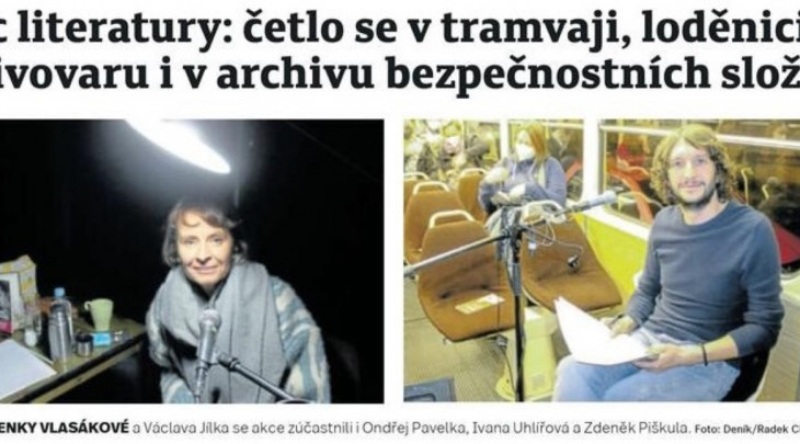 Noc literatury: četlo se v tramvaji, loděnici, v pivovaru i v archivu bezpečnostních složek © Pražský deník