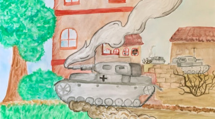 Příjezd války autor © Kateřina Menhardová – ZŠ Chomutov, Kadaňská