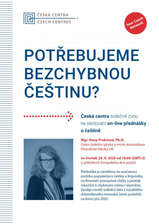 Online přednáška o češtině: Přednáška o češtině - Potřebujeme bezchybnou češtinu?