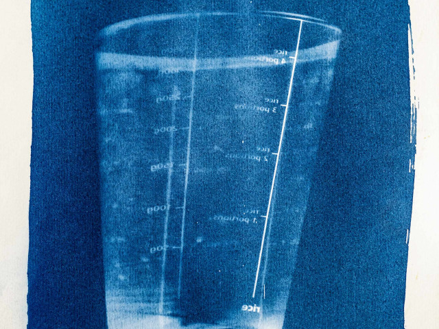 Barbora Trnkov&aacute;, Cyanotype: Self-Portrait of Inhuman Material, 2022&ndash;2023, ASMR audio track, cyanotype